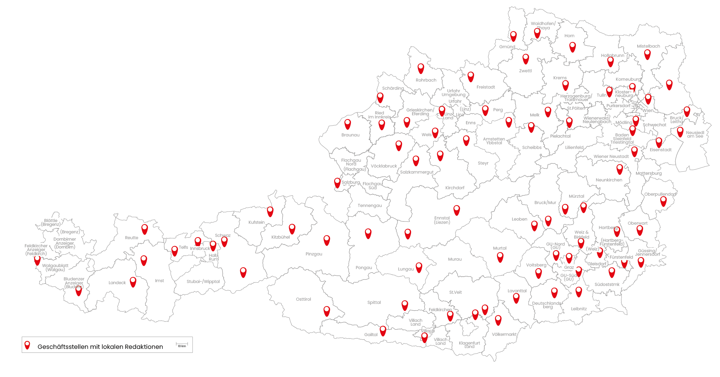 Oesterreich Karte Redaktionen